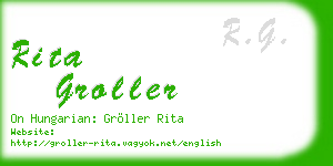 rita groller business card